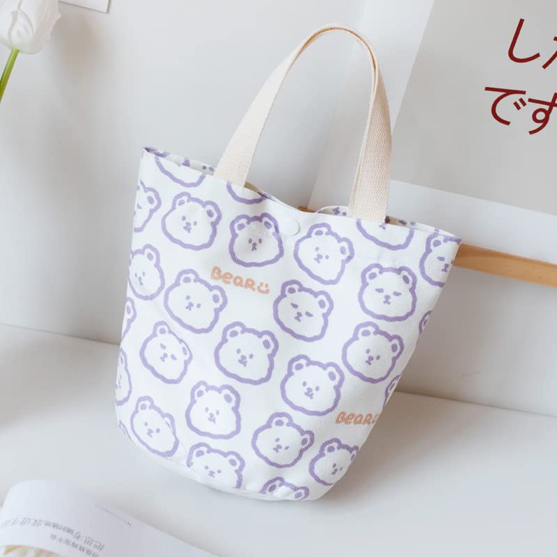 Kawaii Bunny Mini Shoulder Bag - Cute Canvas Tote Bag for Women & Girls | Y2K Aesthetic Grocery Shopping Bag | Fairy Grunge Style | Perfect for School, Beach, Shopping & Daily Use
