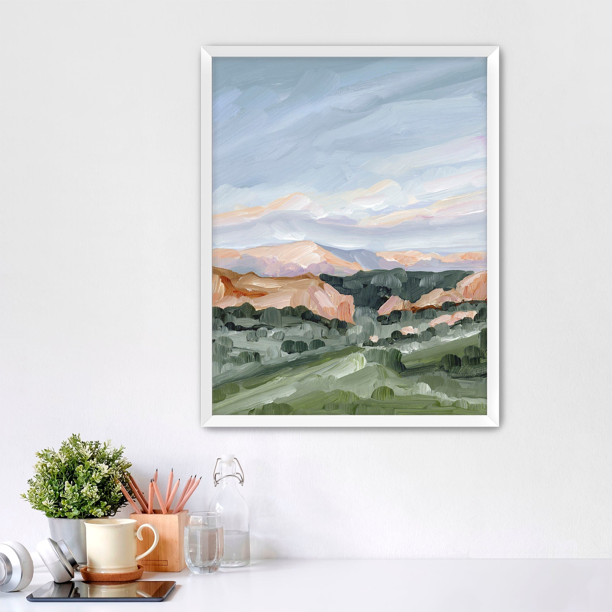 Garden at Twilight Art Print - Beautiful Landscape Wall Decor for Home, Office & Living Room - Perfect for Bedroom, Dining Area & Gifts