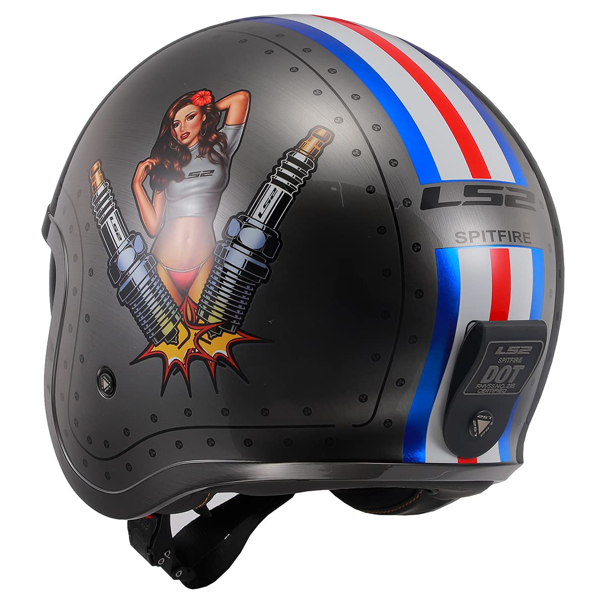 LS2 Open Face Spitfire Motorcycle Helmet - DOT Certified Lightweight Street Bike Helmet for Men & Women - Perfect for Cruiser, Scooter, and Urban Riding