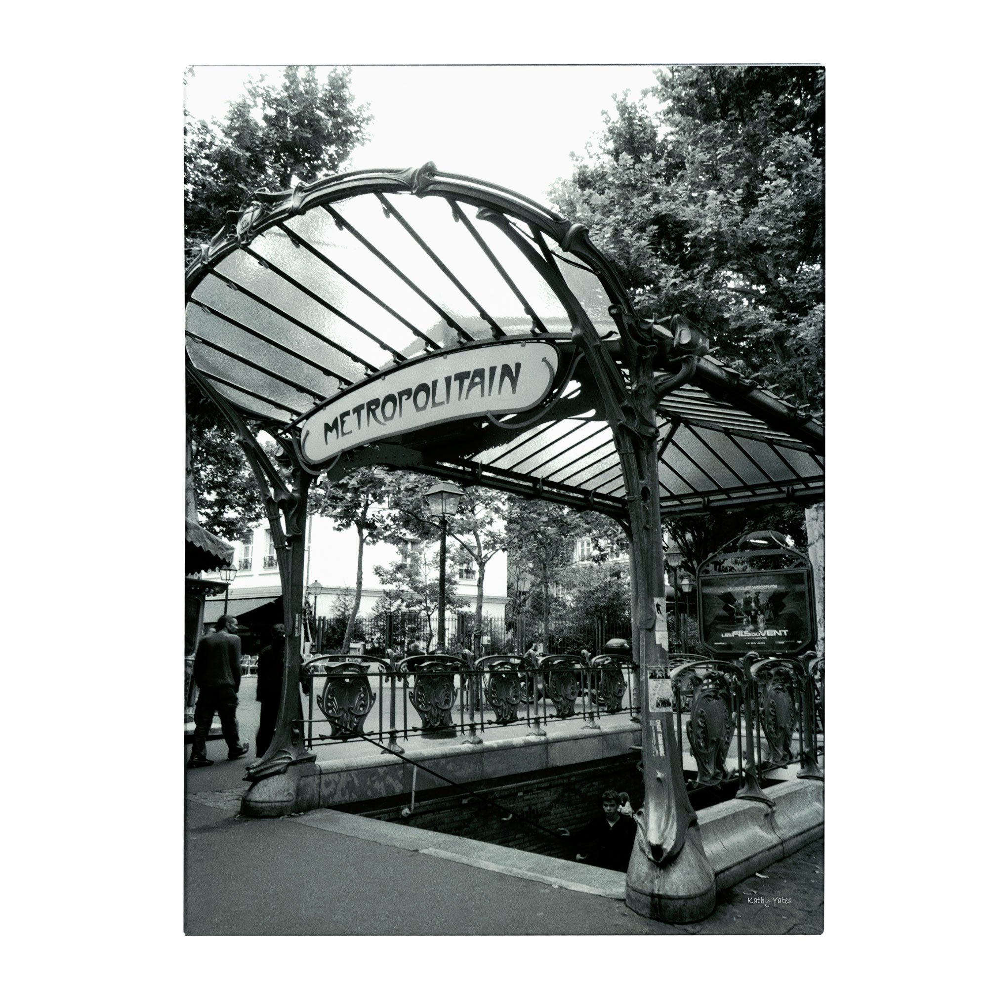 Kathy Yates Le Metro Canvas Wall Art - 30x47 Inch Modern Parisian Decor, Gallery Wrapped Framed Print for Living Room, Bedroom & Office