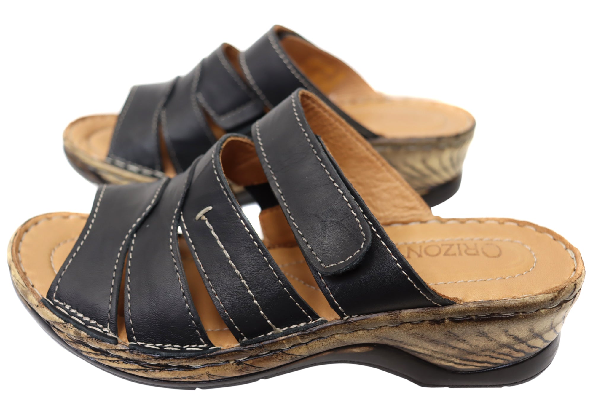 Orizonte Toranto Women's Comfortable European Leather Slides Sandals - Perfect for Beach, Pool, and Summer Casual Wear