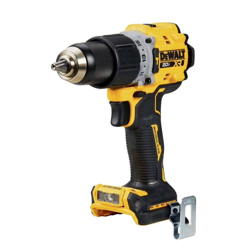 DEWALT 20V MAX Cordless Brushless Hammer Drill - 1/2 Inch Compact Drill Driver with 2-Speed Settings (DCD805B Bare Tool) - Perfect for Construction, Woodworking, and DIY Home Projects