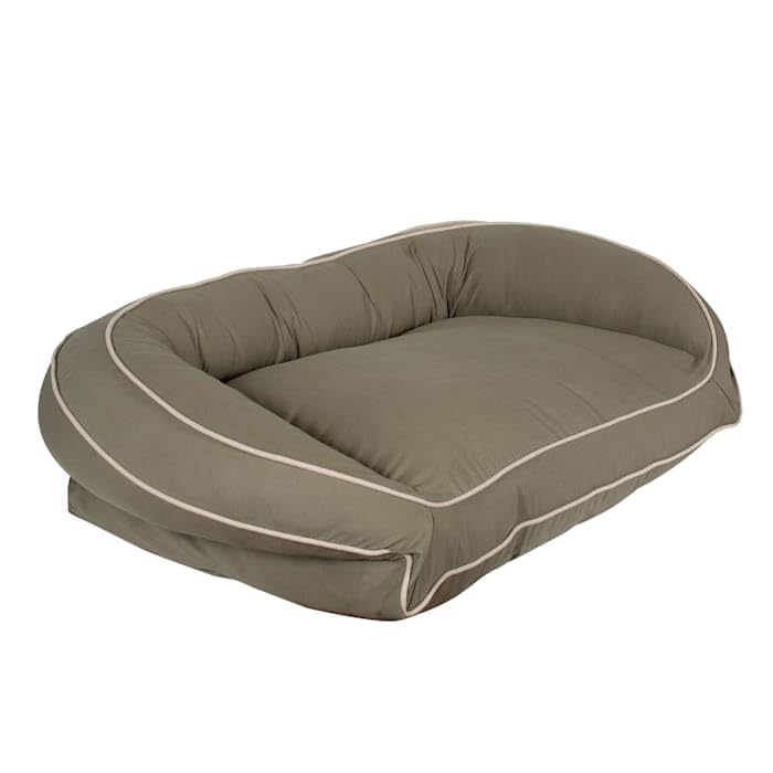 Carolina Pet Sage/Khaki Canvas Bolster Dog Bed Small - Comfortable & Durable Orthopedic Support for Small Dogs - Perfect for Crates, Living Rooms & Bedrooms