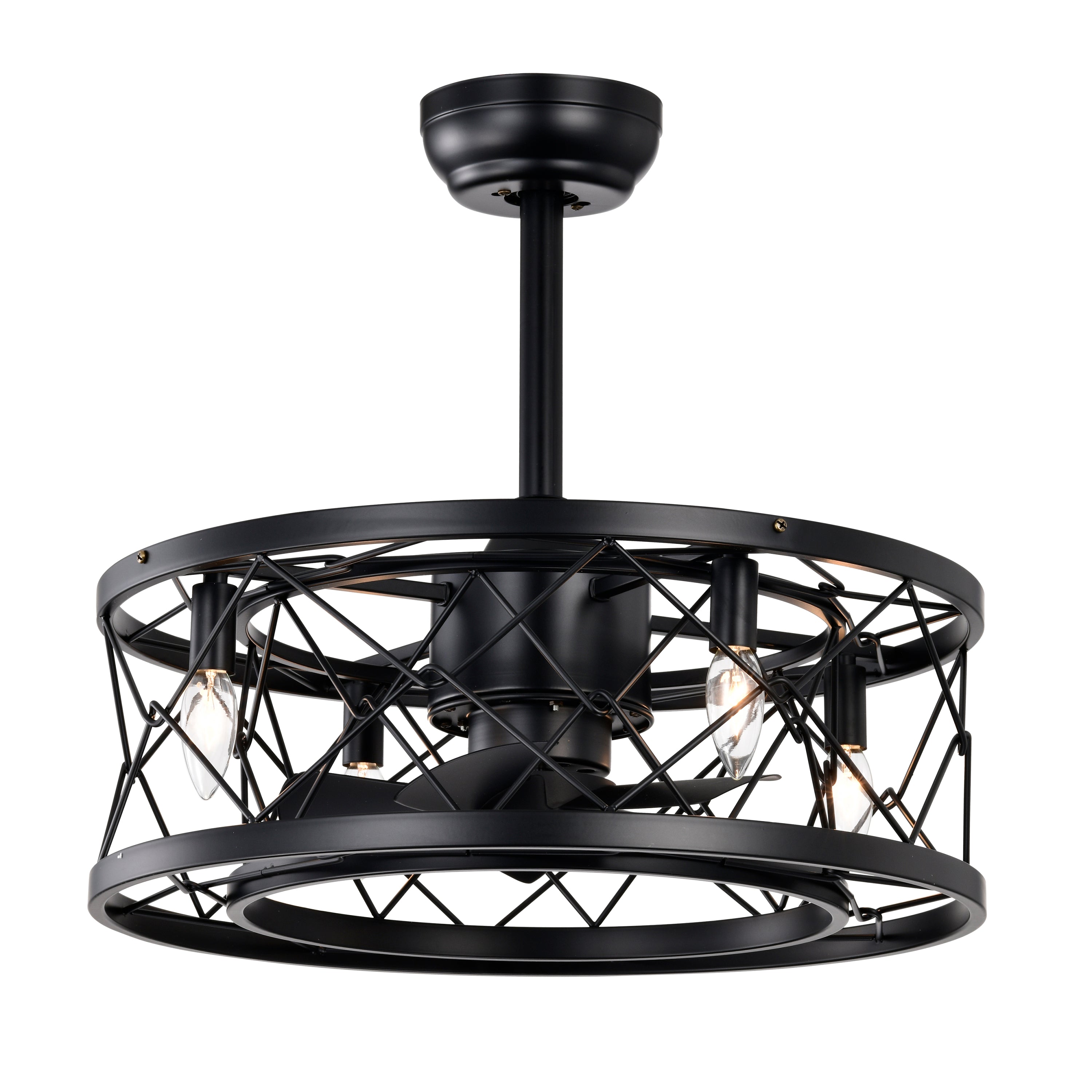 Quiet AC Motor Ceiling Fan - Low Noise, Small Modern Enclosed Reversible Design for Farmhouse, Bedroom & Living Room | Perfect for Home Cooling and Air Circulation