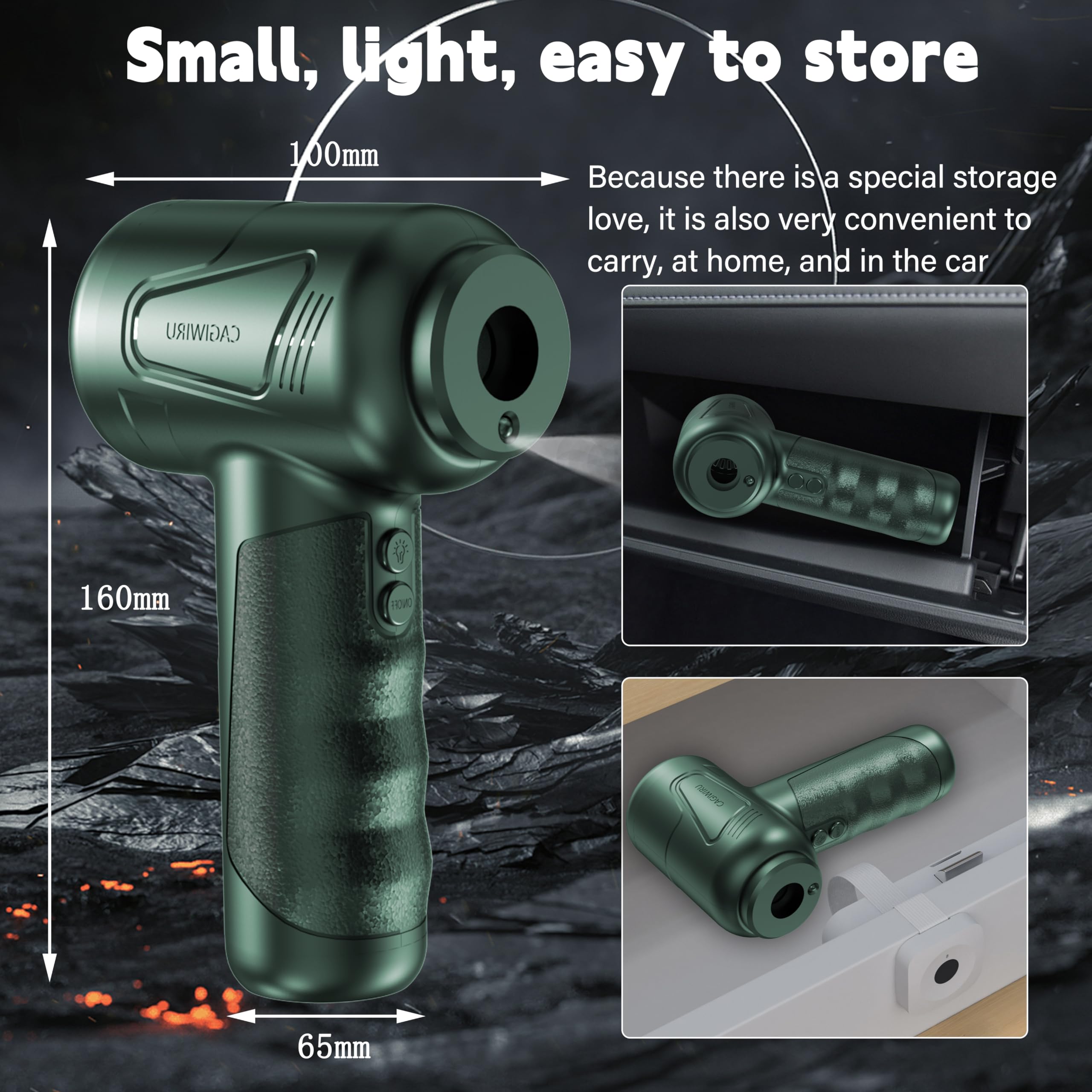 Cordless Electric Air Duster 4.0 - 3 Speed Rechargeable Air Blower for Keyboard, PC & Car Cleaning with LED Light | No Canned Air | Perfect for Electronics, Office & Home Use