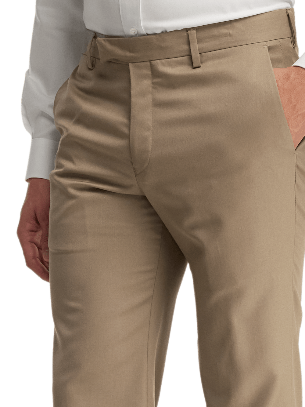 Premium Wool Gabardine Dress Pants for Men - Classic Tan Color | Office Wear, Business Casual & Formal Occasions