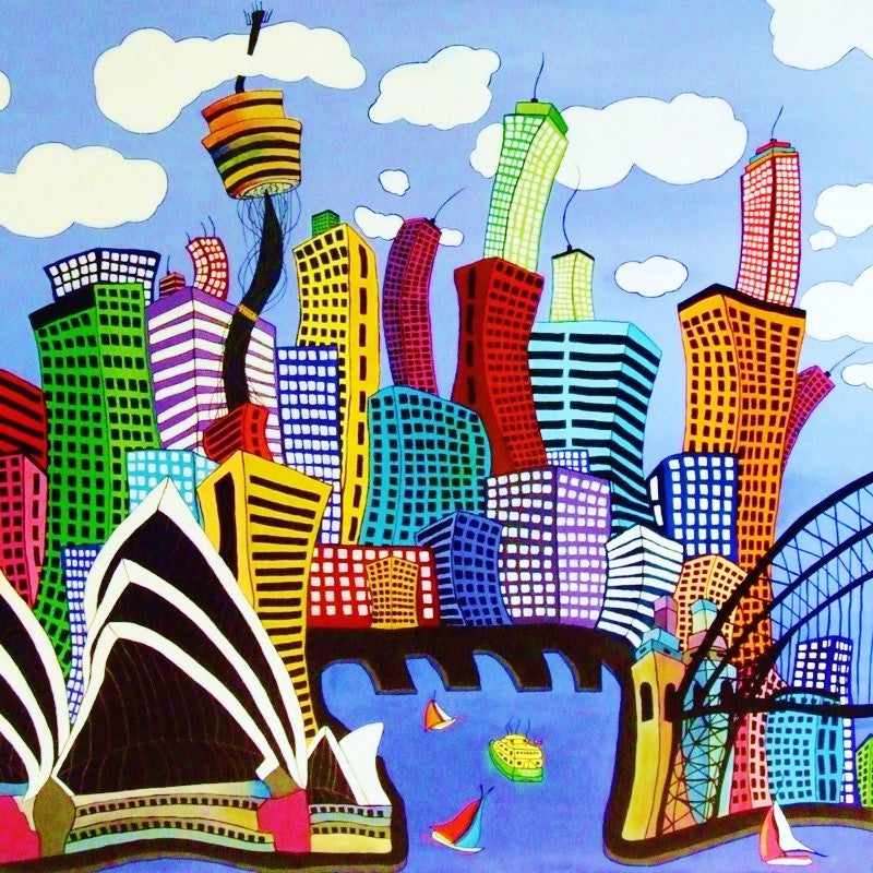 Abstract Realism Sydney City Art Print - Stunning Wall Decor for Home & Office - Perfect for Living Rooms, Bedrooms, and Workspaces
