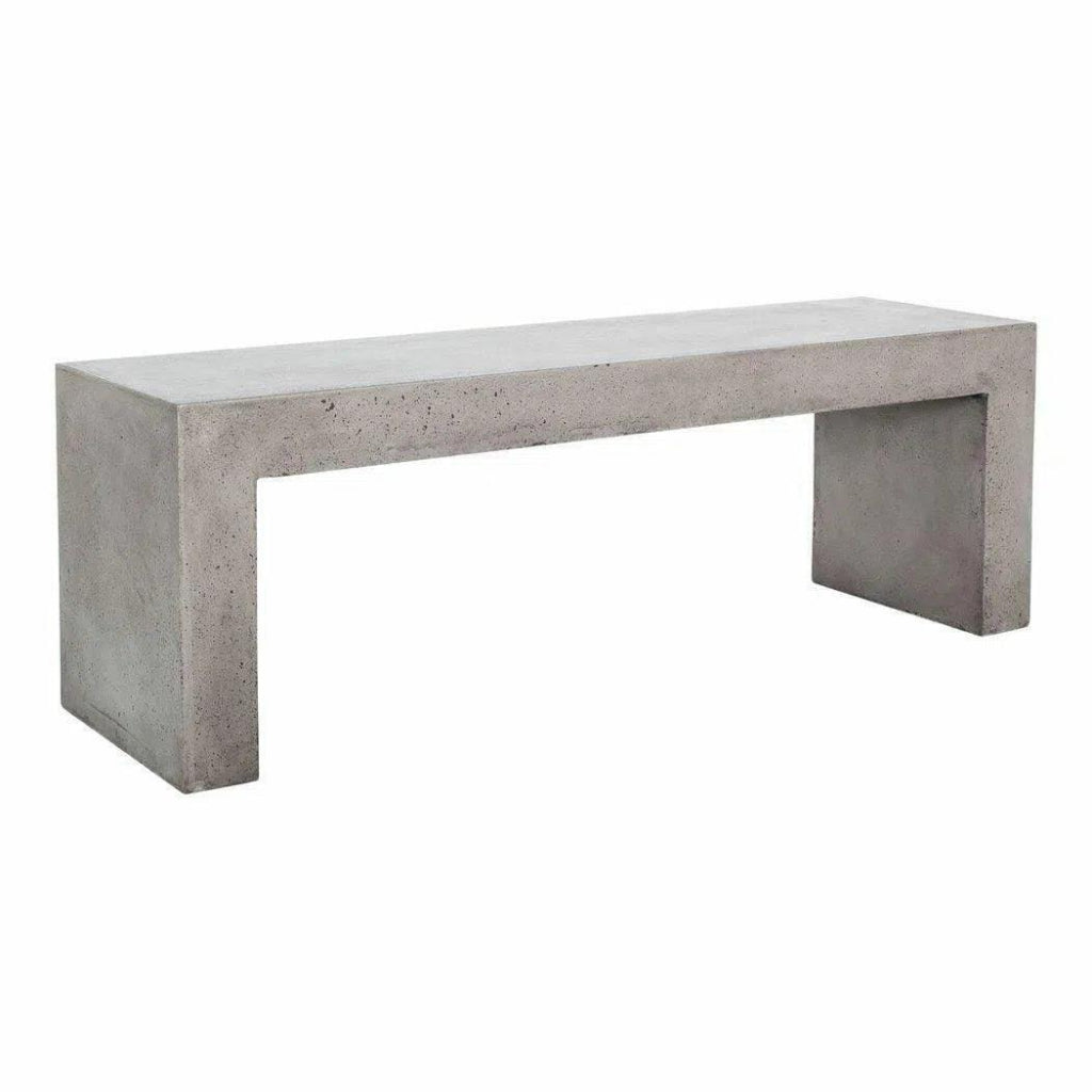 55.25 Inch Outdoor Bench Grey Contemporary - Modern Patio Furniture for Garden, Backyard, and Poolside Relaxation