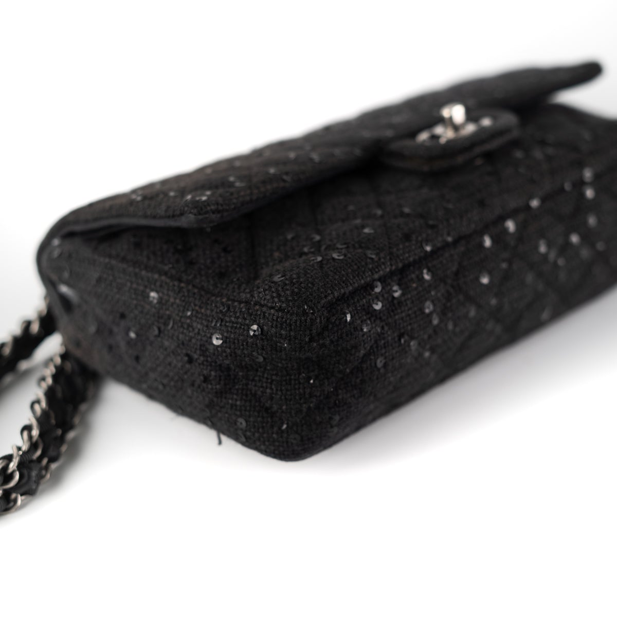 Chanel Quilted Sequins Tweed Flap Bag - Luxury Designer Handbag for Women | Perfect for Evening Parties, Weddings & Special Occasions