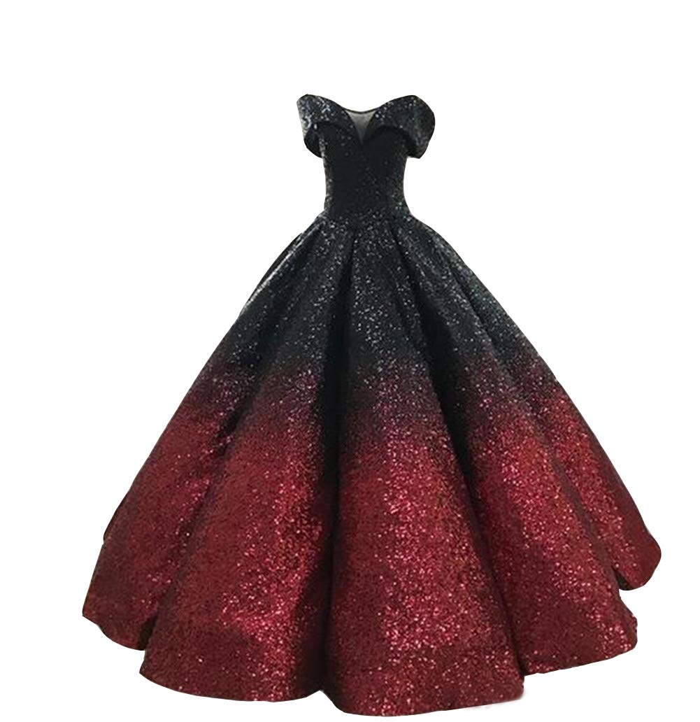 Emanni Women's Off-The-Shoulder Quinceañera Dress Ball Gown with Sequins & Ruffles - Perfect for Sweet 16, Prom, Homecoming & Formal Events