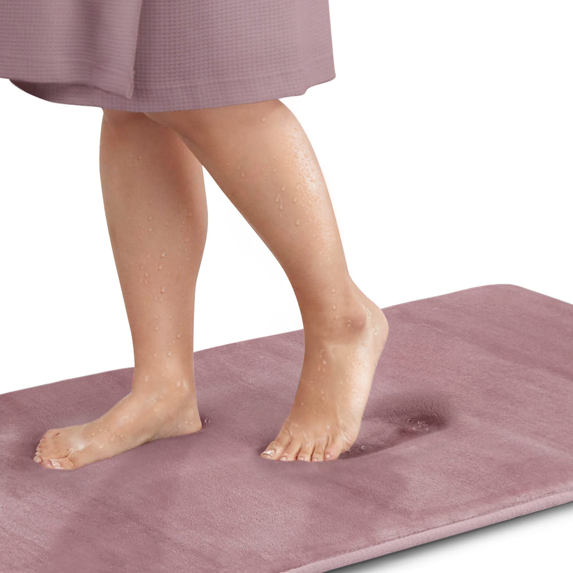 Genteele Memory Foam Bath Mat - Super Absorbent Non-Slip Velvet Bathroom Rug (22