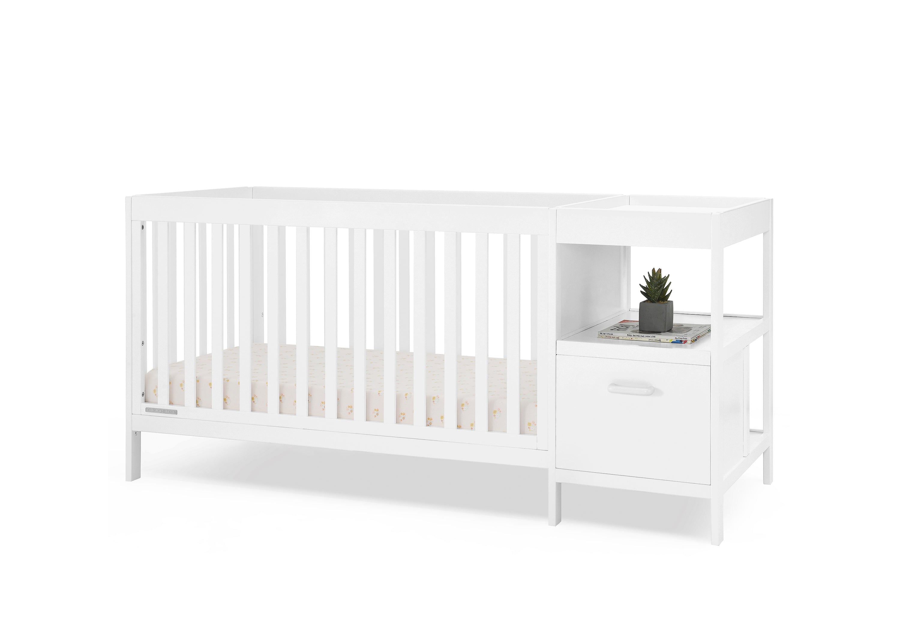 Alice 5-in-1 Convertible Baby Crib with Changing Table - Nursery Furniture for Newborn to Toddler - Perfect for Small Spaces & Modern Nurseries