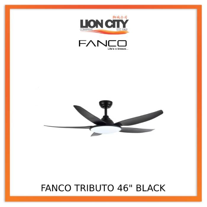 Fanco Tributo 46/56 Inch Modern Ceiling Fan with LED Light Kit - Energy Efficient Indoor/Outdoor Use for Bedroom, Living Room, Patio