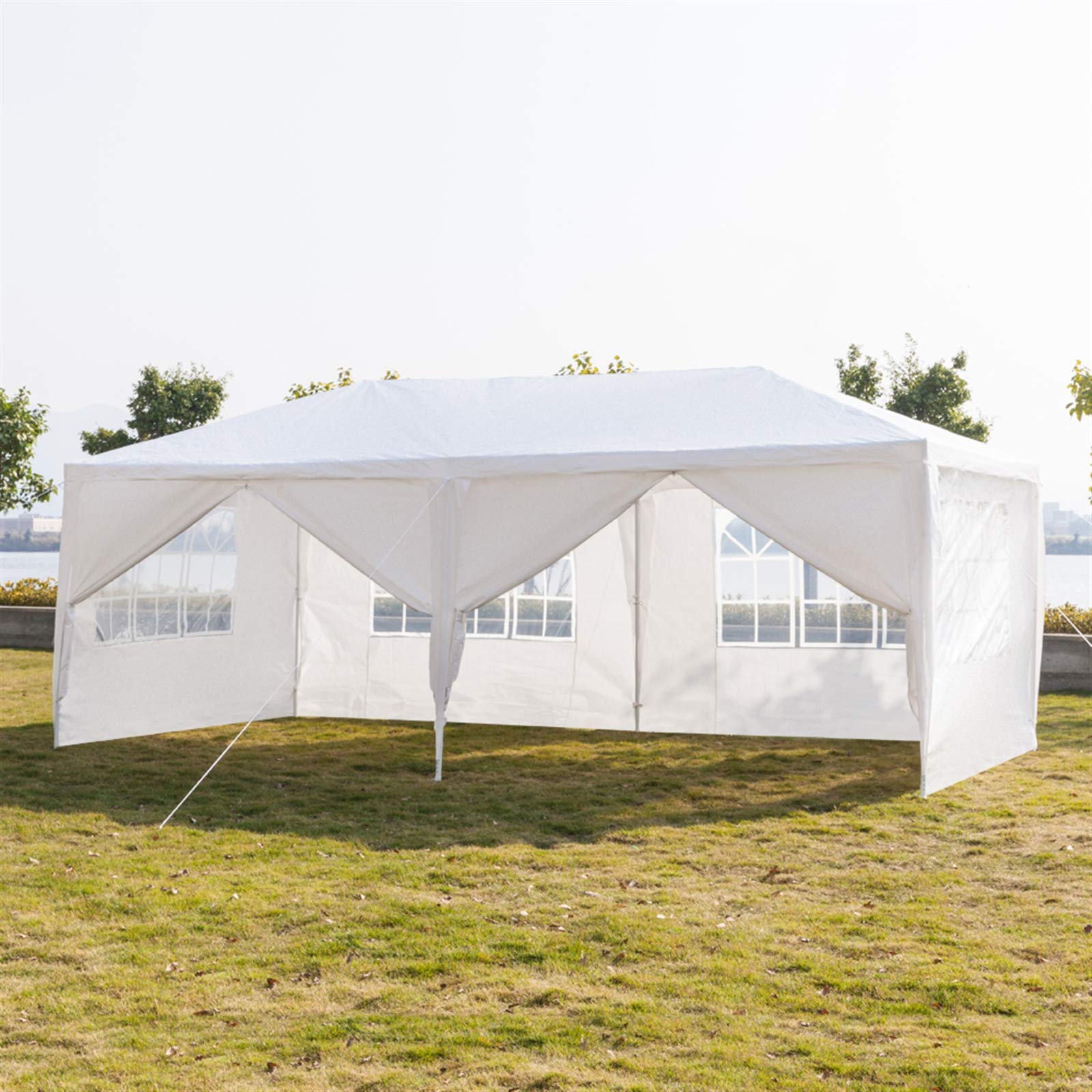 10'x20' Waterproof Outdoor Gazebo Canopy Tent with Removable Side Walls & Spiral Tubes - Perfect for Weddings, Parties, Camping, Market Stalls & Commercial Events