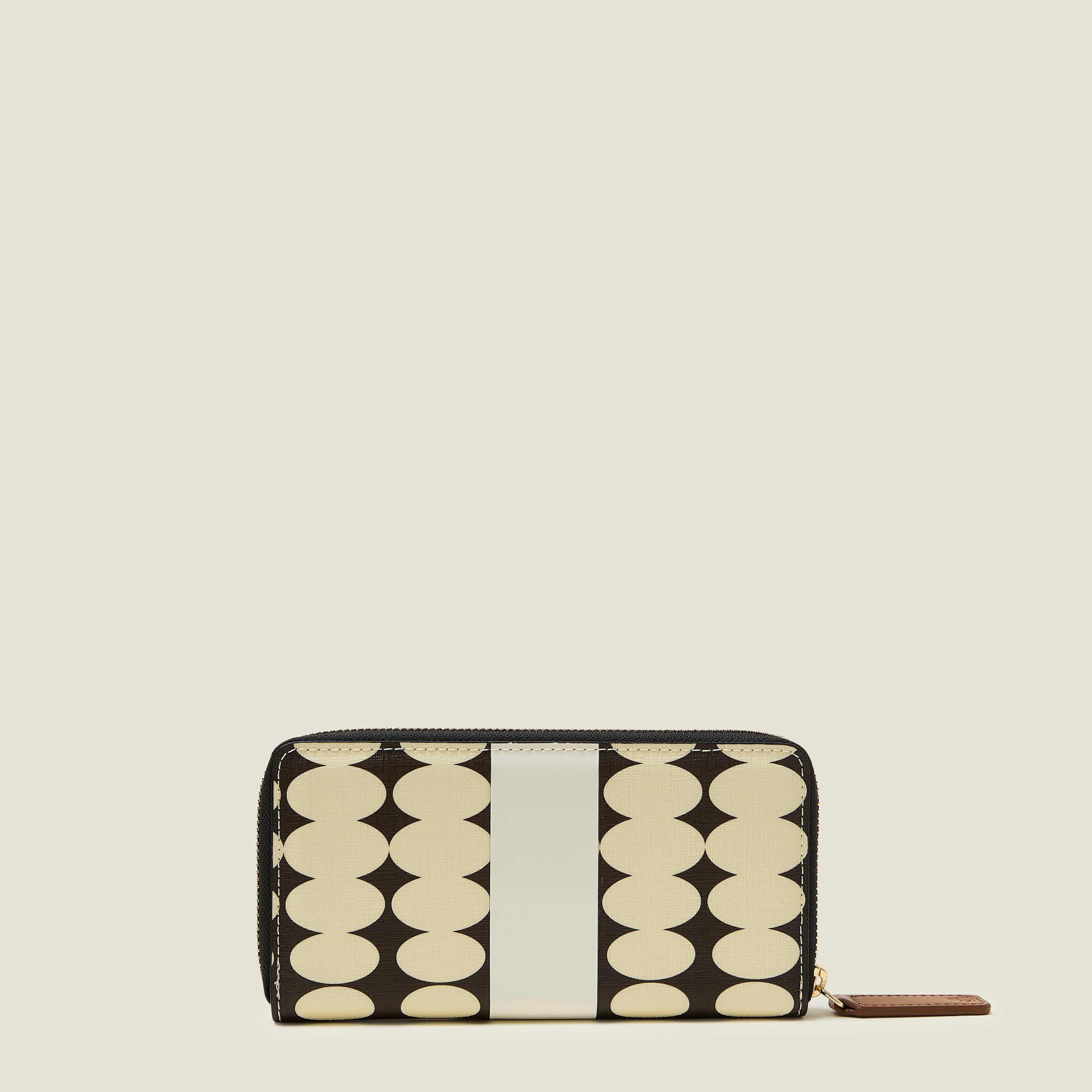 Forget Me Not Wallet - Elegant Optical Oval Mocha Leather Wallet for Women | Perfect for Everyday Use, Travel & Gift Giving