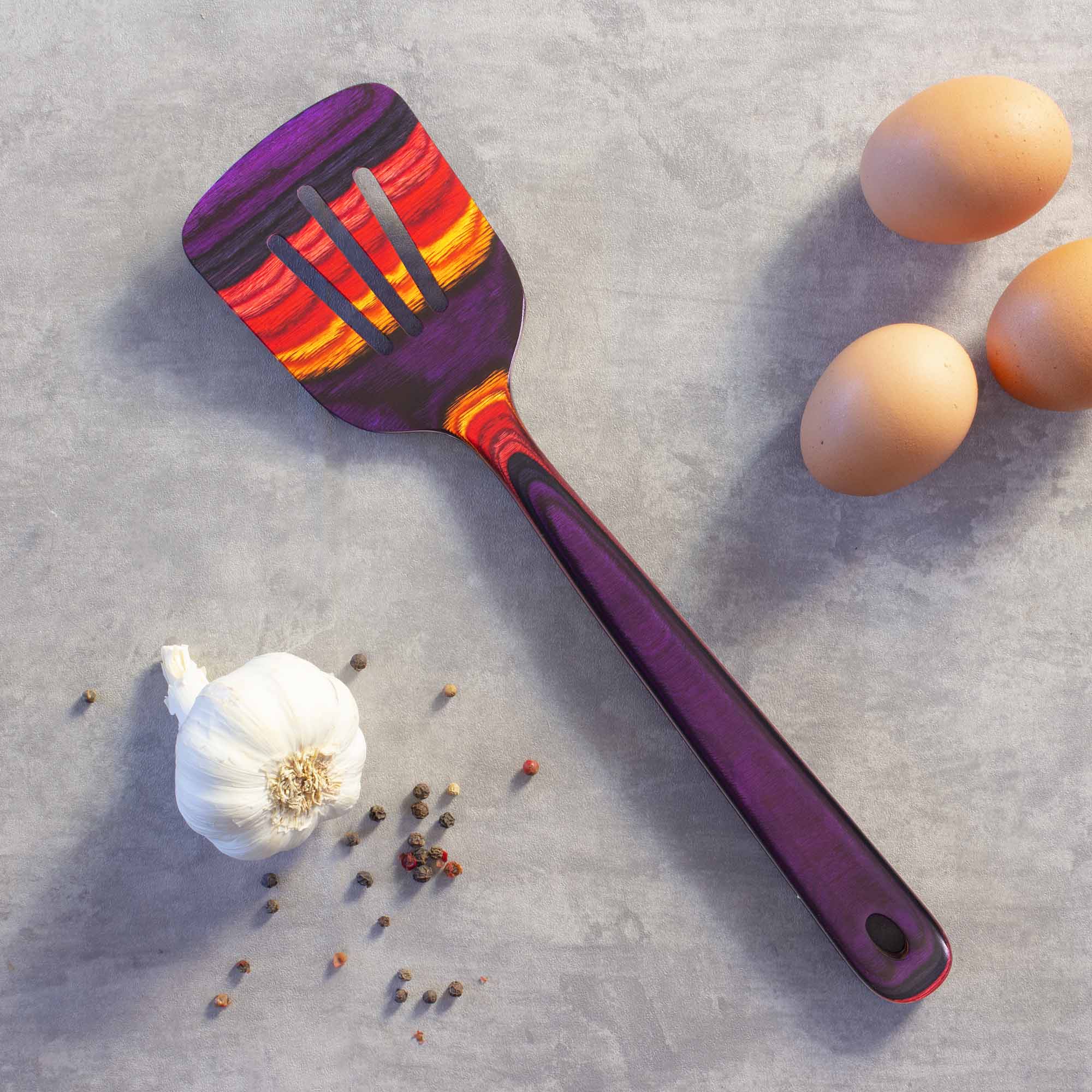 Baltique® Waikiki Collection Slotted Spatula - 12.5 Inch Stainless Steel Kitchen Turner with Wooden Handle - Perfect for Flipping Pancakes, Burgers & Eggs - Ideal for Grilling, Cooking & Baking