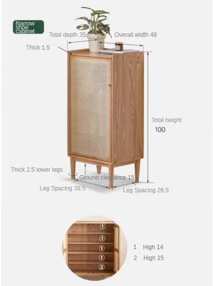 Premium Solid Wood Shoe Cabinet - Oak, Black Walnut & Cherry Wood Storage Organizer for Entryway, Hallway, or Closet - Durable Shoe Rack for Home & Office Organization