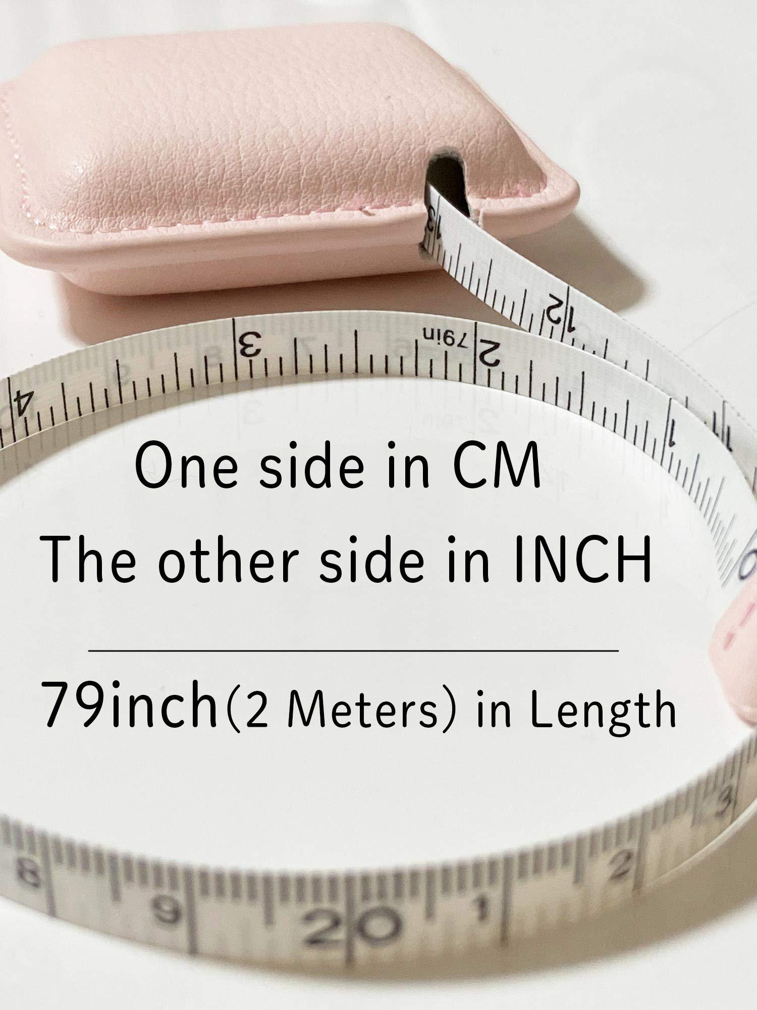 79Inch/2Meters Retractable Body Measuring Tape - Dual Sided Scale for Sewing, Fabric & Waist Measurements - Flexible Yellow Tape Measure (1 Pack) | Perfect for Tailoring, Fitness Tracking & DIY Crafts
