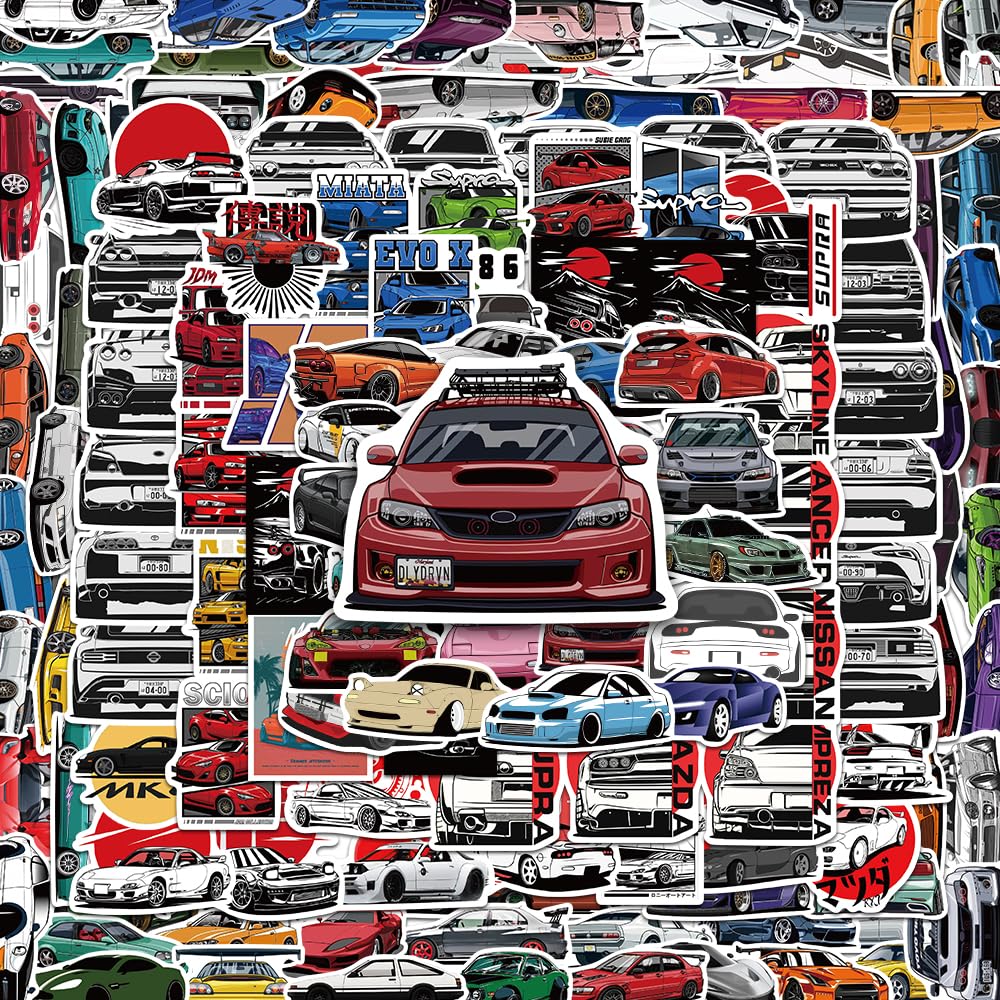150 PCS JDM Sport Stickers - Waterproof Vinyl Decals for Cars, Laptops, Water Bottles & More - High-Quality Racing Stickers for Men, Women & Kids - Perfect for Car Enthusiasts, DIY Projects & Personalization