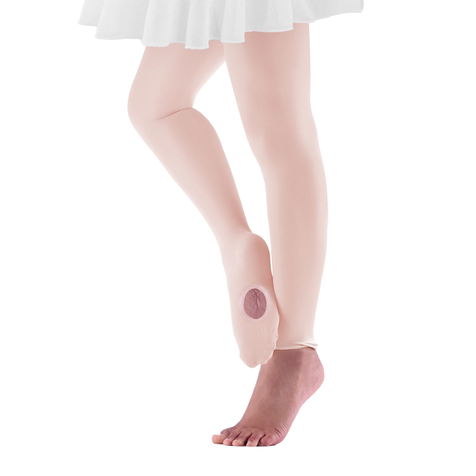 Convertible Ballet Tights for Girls - Seamless Transition from Footed to Footless Dance Tights - Toddler Girls' Dance Stockings - Perfect for Ballet Class, Recitals & Dance Practice