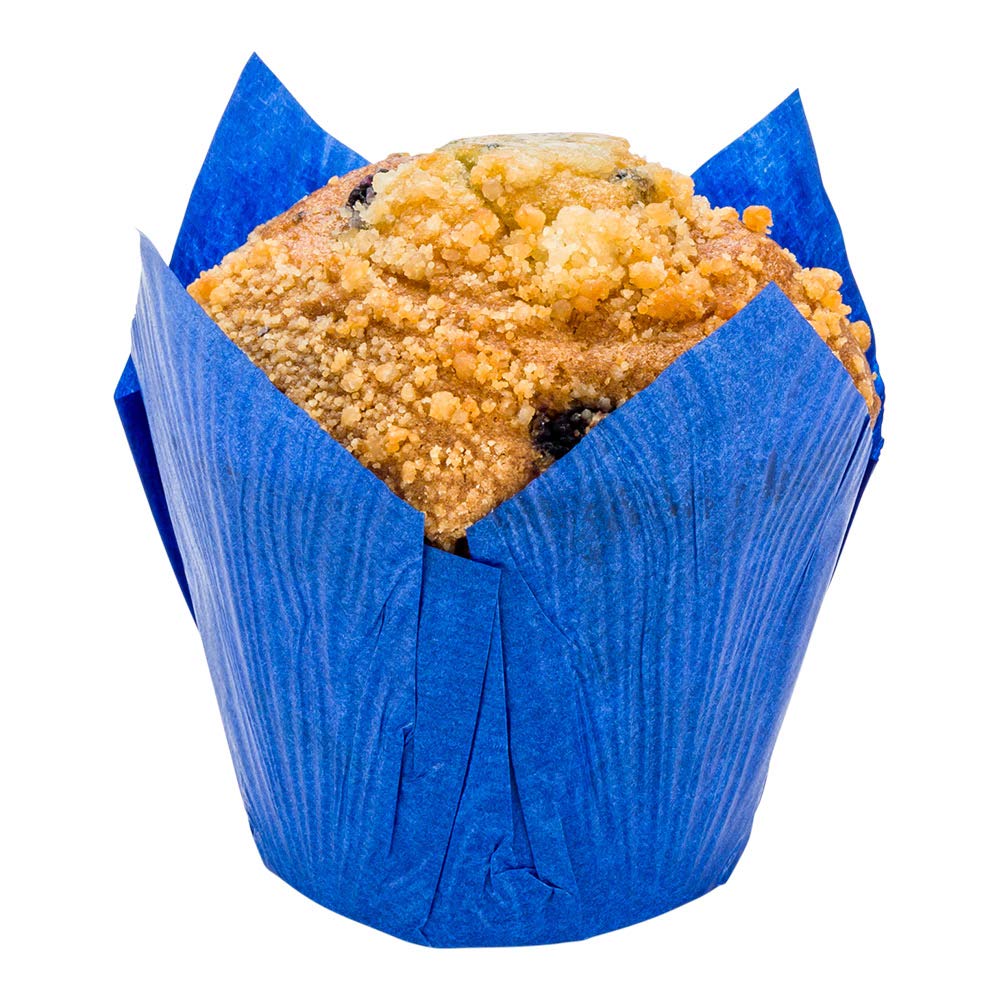 Restaurantware Panificio Premium 4 oz Blue Paper Tulip Baking Cups - 200 Count | Greaseproof, Disposable & Recyclable Muffin & Cupcake Liners for Baking, Parties & Mini Snacks