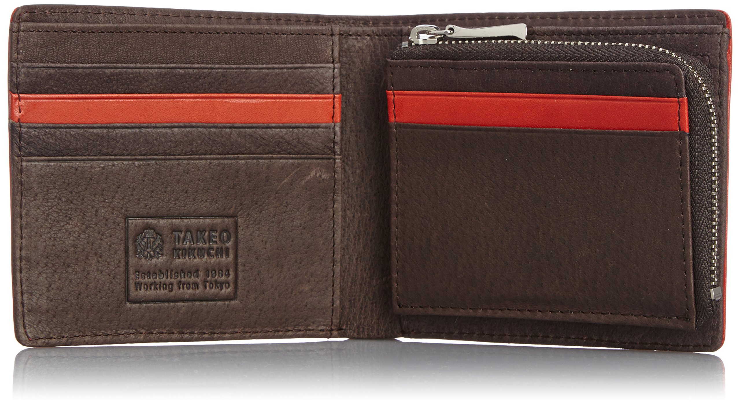 TAKEO KIKUCHI Genuine Leather Men's Wallet - Slim Bifold RFID Blocking Credit Card Holder for Business & Travel - Perfect Gift for Dad, Husband, Boyfriend