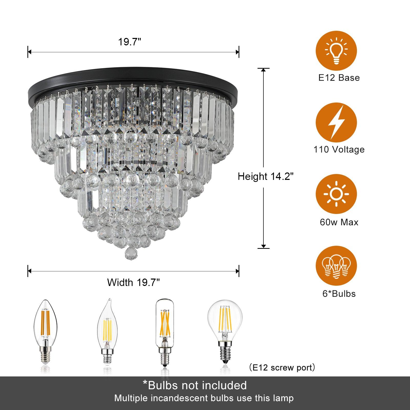 Luxury Modern Black Crystal Chandelier - Large Ceiling Light Fixture for Dining Room, Living Room, Bedroom - Elegant Home Lighting for Parties & Romantic Dinners