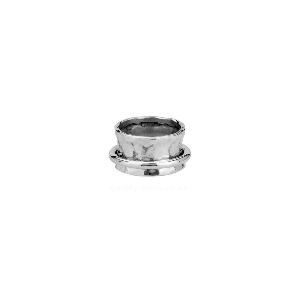 Handmade Silver Hammered Concave Spinning Ring - Size M - Boho Jewelry for Women - Perfect for Stacking, Layering & Everyday Wear