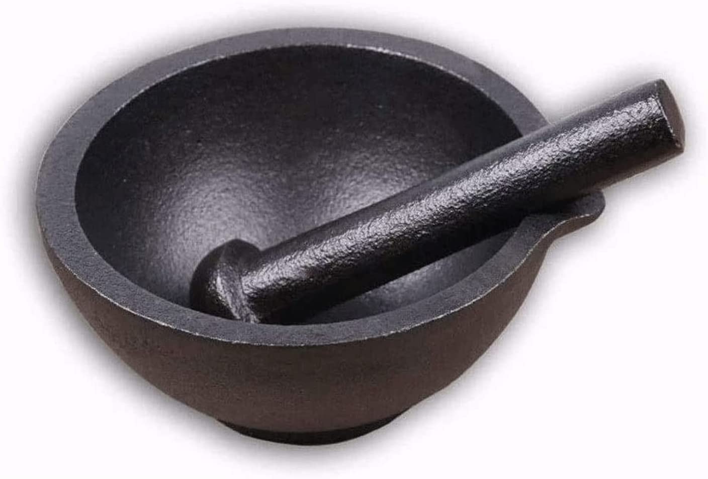 Premium Heavy-Duty Cast Iron Mortar and Pestle Set - 2 Cup Capacity for Grinding, Crushing & Mixing Spices, Herbs & Nuts - Durable Kitchen Tool for Home Chefs & Commercial Kitchens - Perfect for Making Guacamole, Pesto & Spice Blends
