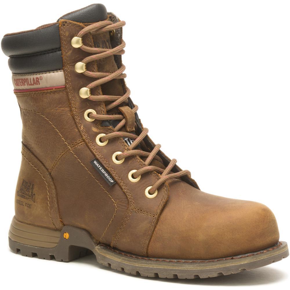 Echo Women's Steel Toe Waterproof Work Boots - Brown Safety Shoes for Construction, Warehouse & Outdoor Work - Slip Resistant & Comfortable