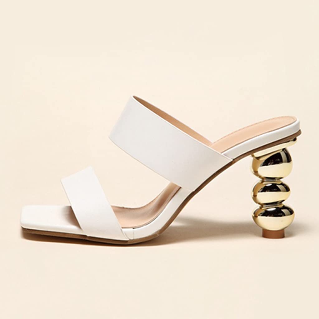 Sexy Women's Metal String Slippers - Summer Open Toe Sandals for Wedding, Party & Outdoor Comfort - Plus Size Ladies Slides (Color: Gold, Size 39) - Perfect for Beach, Poolside & Bridal Shower Occasions