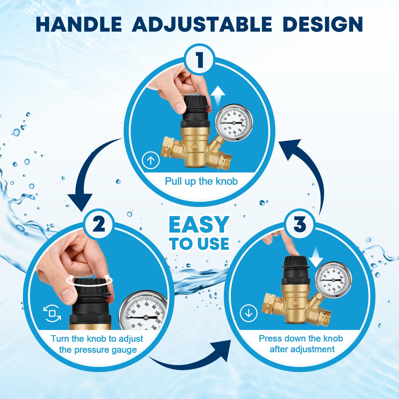 Kohree RV Water Filter 2 Pack & Adjustable Pressure Regulator – Essential for Clean Water & Optimal Flow in Campers, Trailers, and RVs