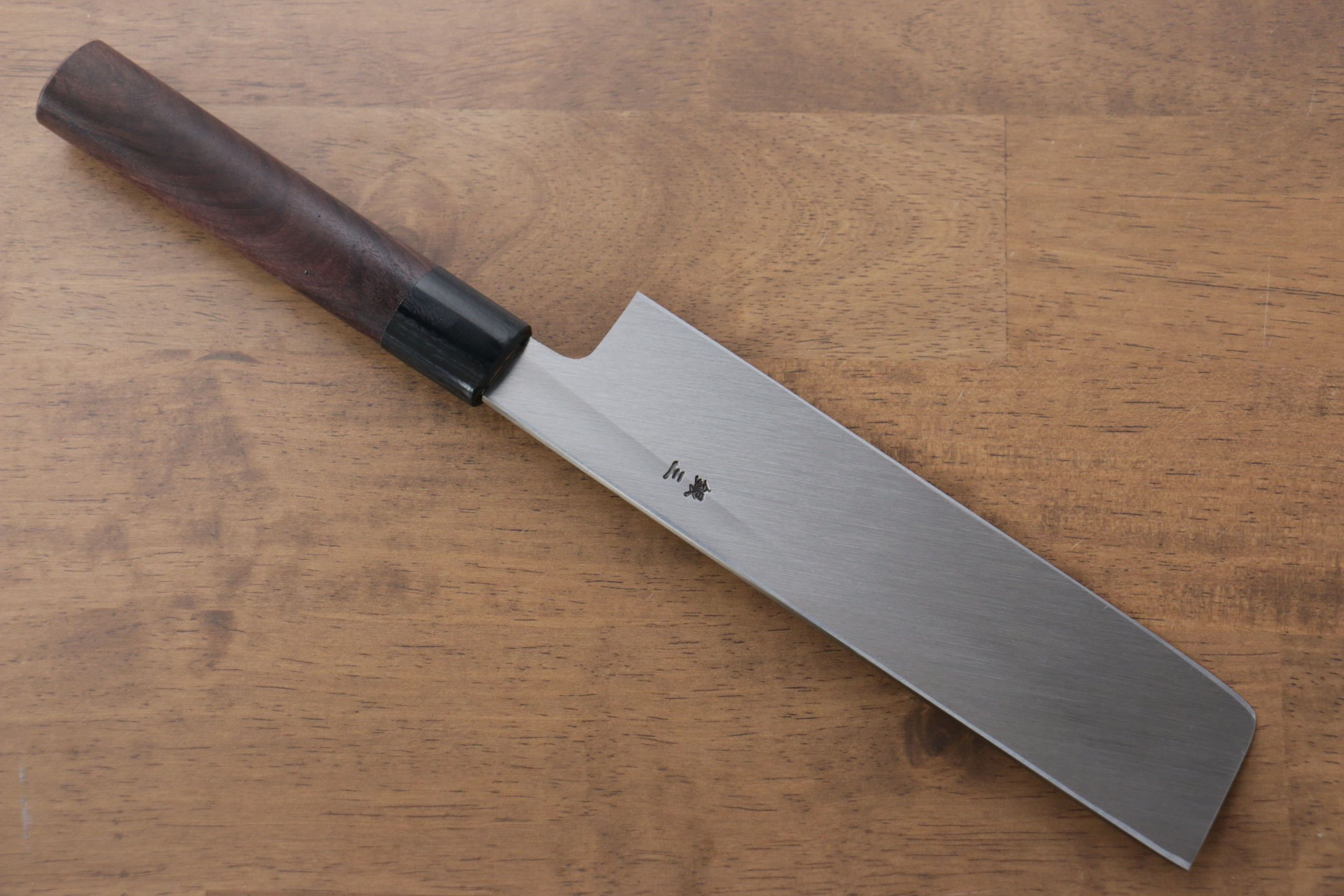 Jikko Silver Steel No.3 Usuba Japanese Kitchen Knife 195mm with Premium Shitan Handle - Perfect for Sushi, Vegetables & Precision Cutting