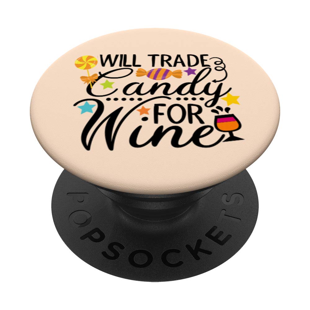 Funny Halloween Wine Glass - Will Trade Candy for Wine - Perfect for Halloween Parties, Gifts & Wine Lovers
