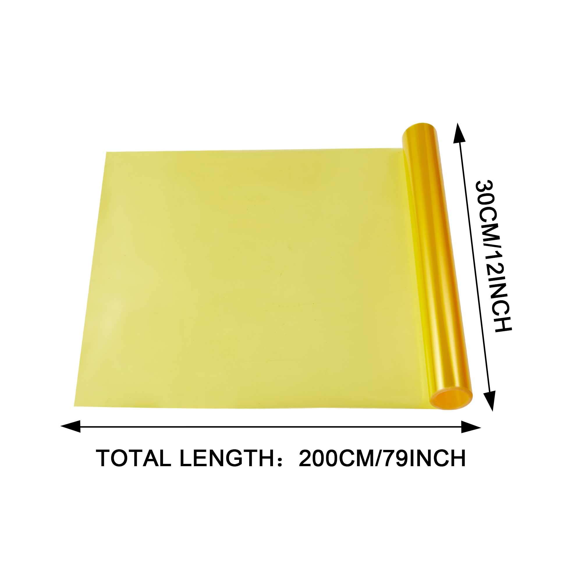 TOMALL 78.7''x12'' Golden Yellow Vinyl Film for Car Headlight, Taillight & Fog Lights - Self-Adhesive Tint Decals for Sports Car Modification (Golden Yellow) - Perfect for DIY Vehicle Customization & Night Driving Safety