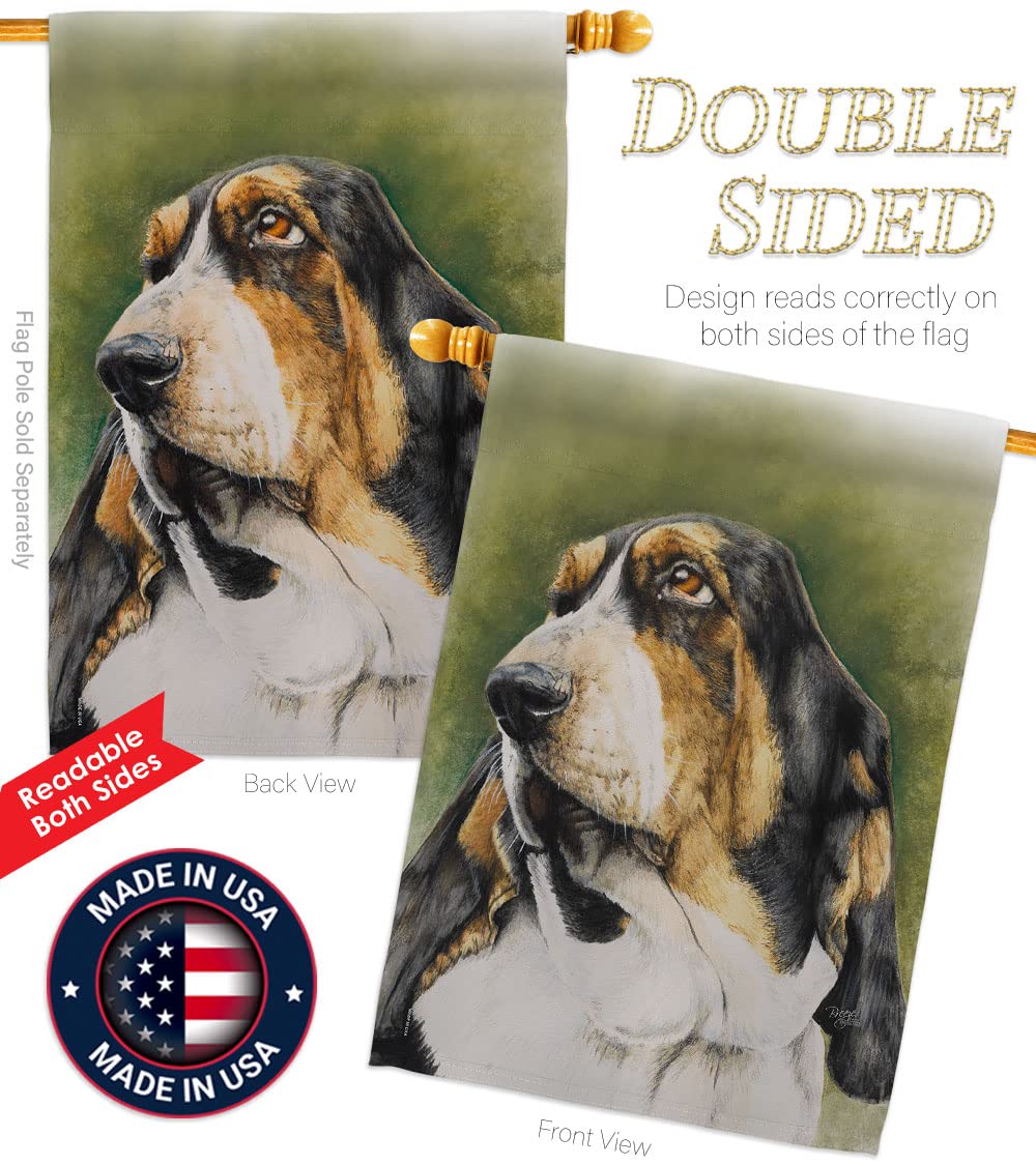 Basset Hound Decorative Flags Set for Home & Garden - 28