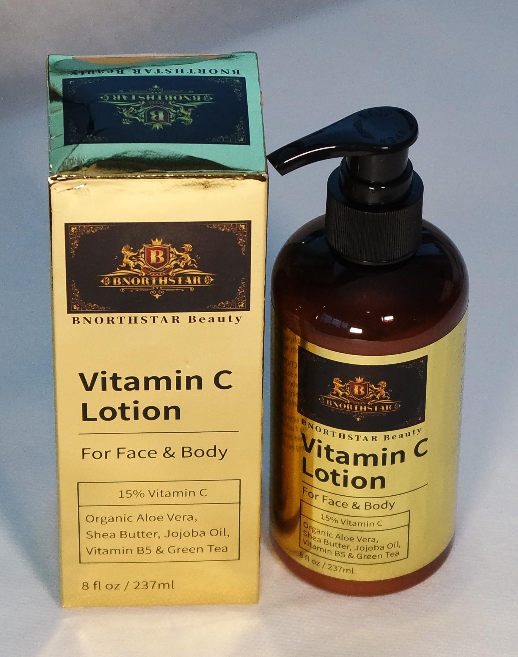 BNORTHSTAR Vitamin C Lotion for Face & Body - Brightening & Hydrating Moisturizer with Antioxidants - Perfect for Dry Skin, Anti-Aging & Dark Spot Treatment - Day & Night Use