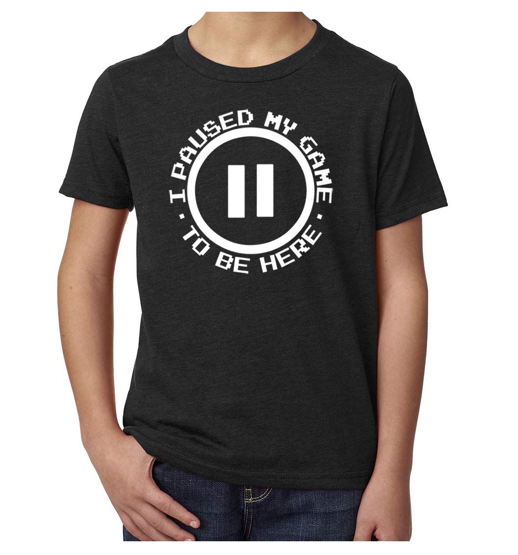 Funny Gaming Kids T-Shirt - I Paused My Game to Be Here Graphic Tee | Cool Video Game Apparel for Boys & Girls | Perfect for Gaming Parties & Casual Wear