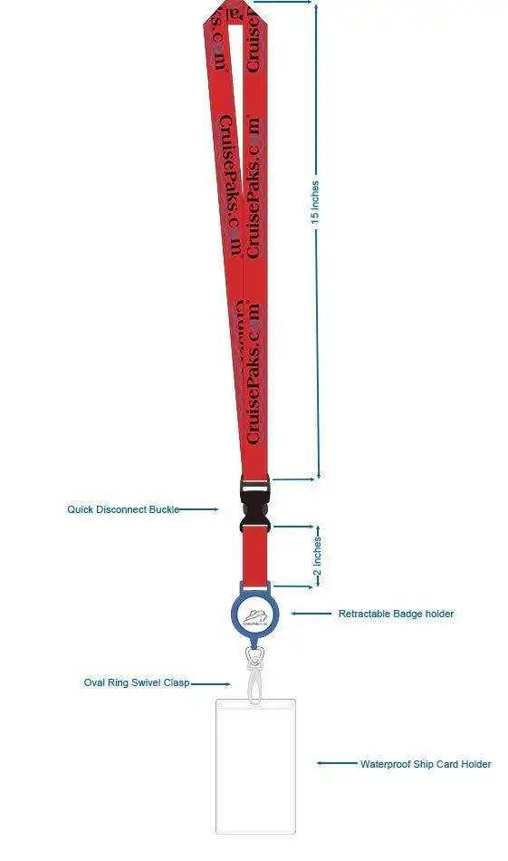 Retractable ID Holder Lanyard for Cruises - Waterproof Badge Reel with Adjustable Strap for Travel, Work & Events