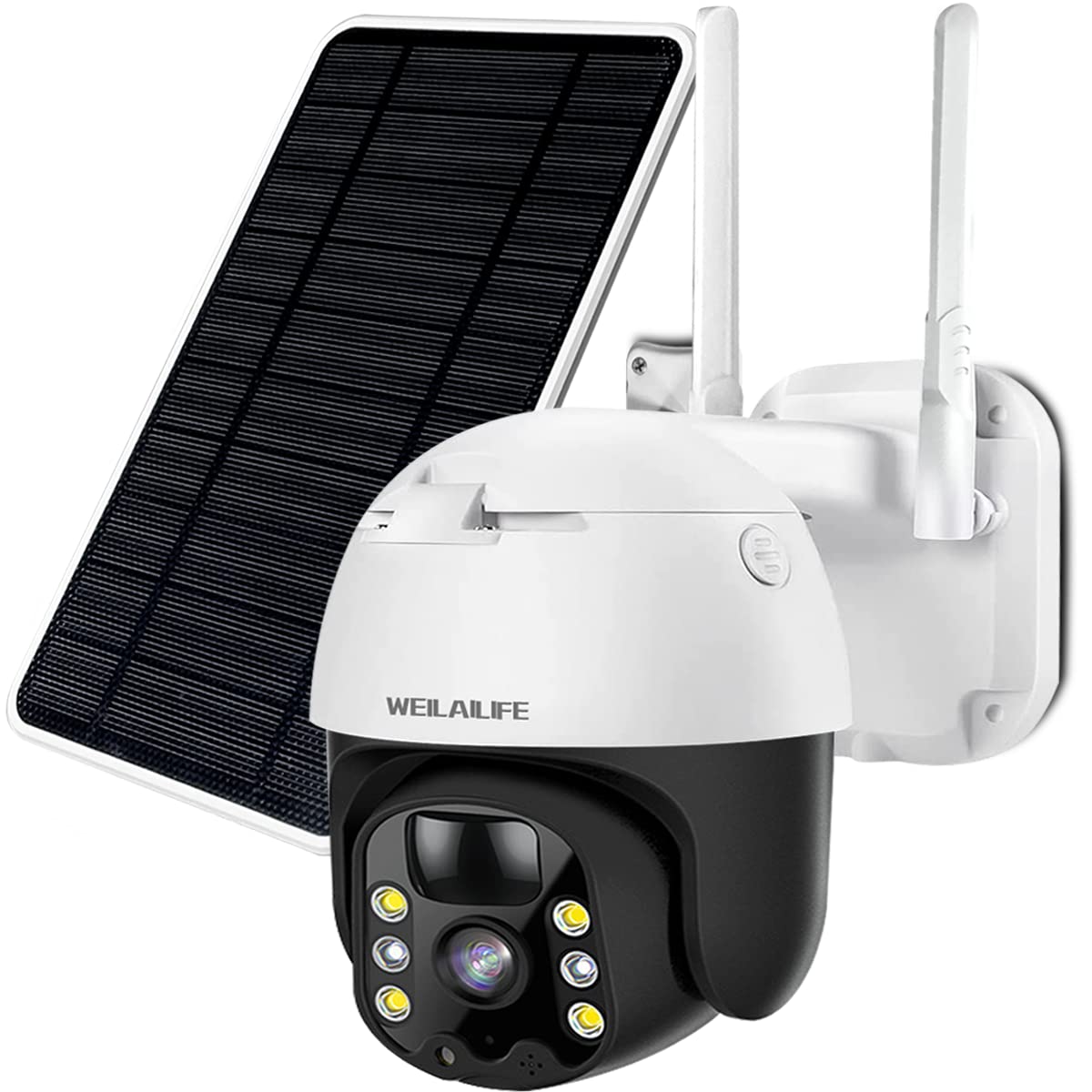 Wireless Solar Powered Outdoor Security Camera with 2-Way Audio, PTZ WiFi, Rechargeable Battery & AI Motion Detection | PIR Color Night Vision, Waterproof Pan-Tilt Cam for Home Surveillance | Ideal for Backyard, Garage & Property Monitoring