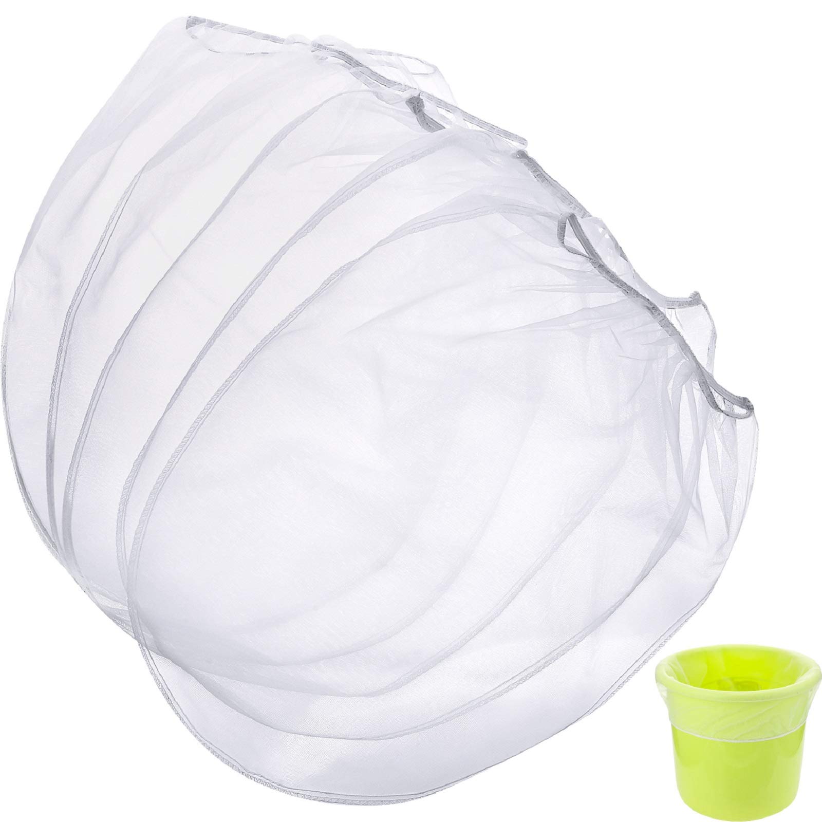 5-Pack White Fine Mesh Paint Strainer Bags with Elastic Opening - 5 Gallon Bucket Filters for Hydroponic Gardening & Painting Projects | Durable Paint Filter Bags for DIY, Home Improvement & Professional Use