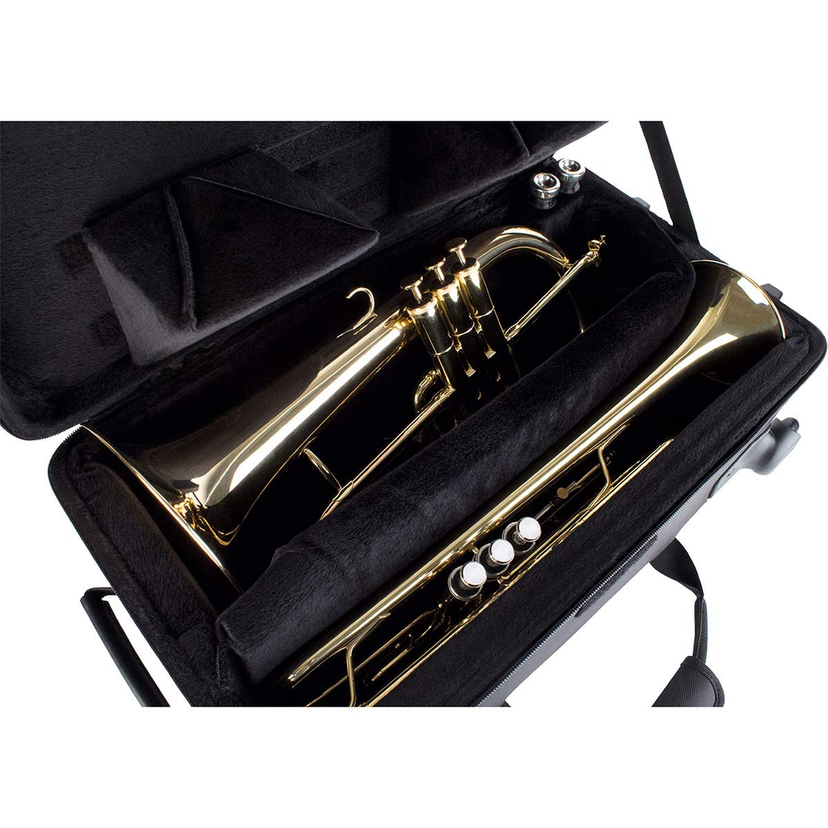 Protec Trumpet & Auxiliary Combo PRO PAC Case with Wheels - Durable Black PB301VAX Model for Musicians | Perfect for Travel, School & Professional Performances