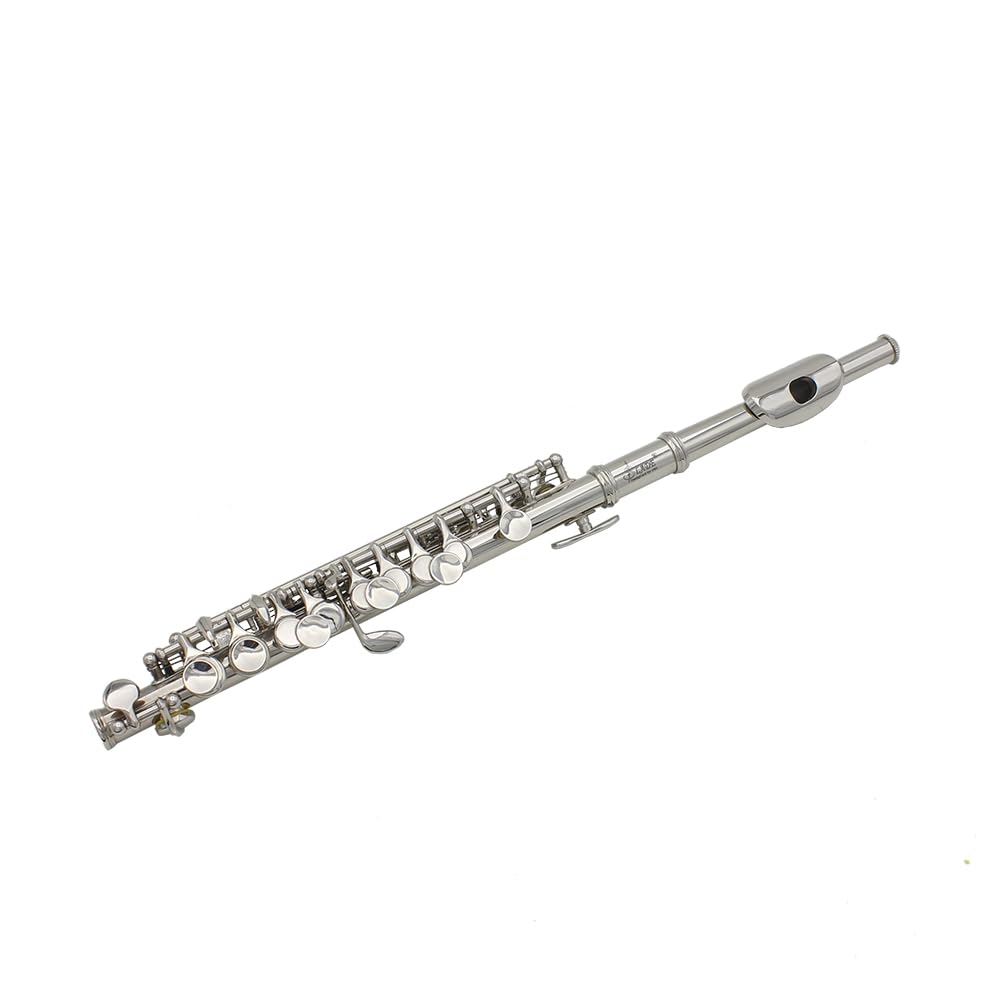 16 Hole C Piccolo Flute - Silver Plated Detachable Beginner Piccolo Set with Screwdriver, Cleaning Tools & Case | Perfect for Music Students, Band Practice & Solo Performances