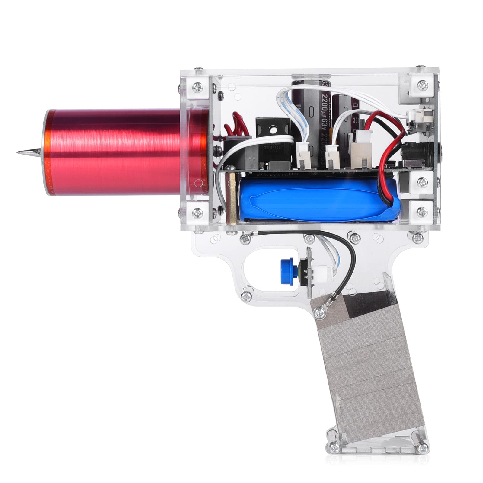 OKYUK Handheld Tesla Coil Gun - Portable Mini Arc Generator with Electronic Trigger & Charge Mode | DIY Artificial Lightning Maker for Science Experiments, STEM Projects & Educational Demonstrations (Model CNC061)