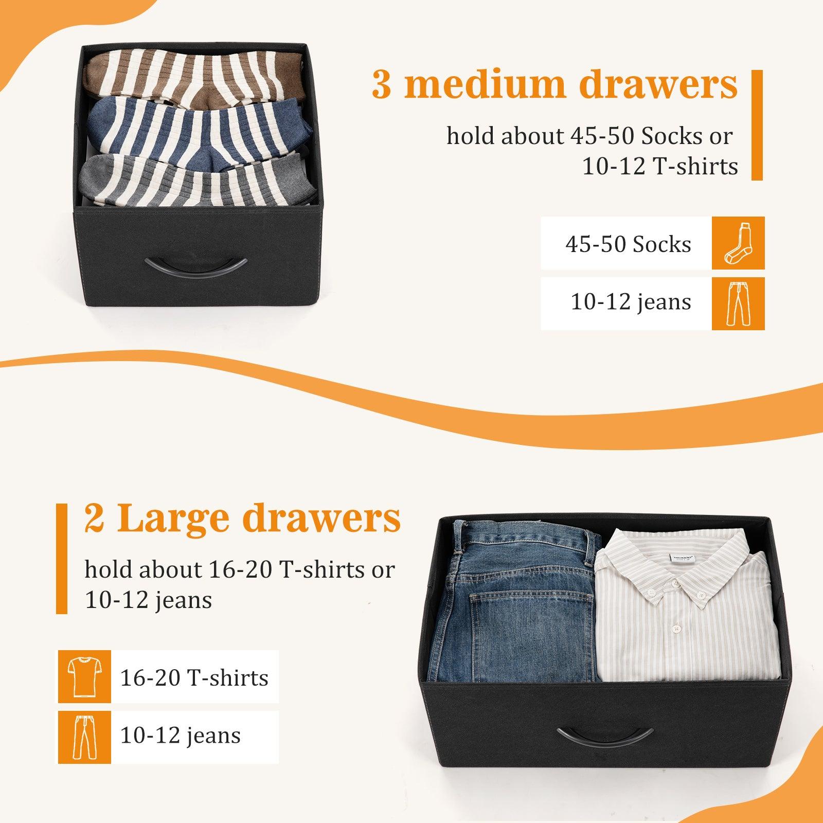 5-Drawer Fabric Storage Dresser for Bedroom - Organizer Tower with Removable Bins | Perfect for Clothes, Toys & Home Organization