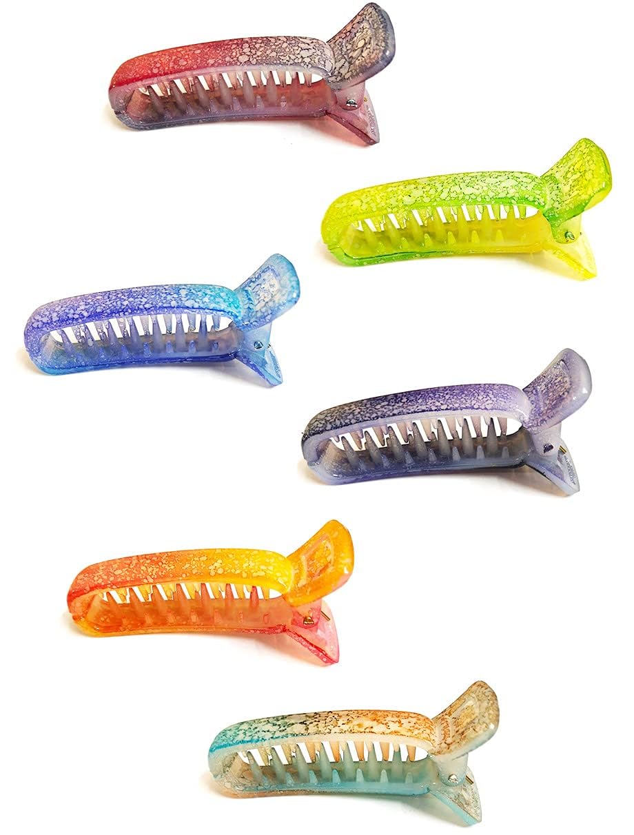 BHARATGAURAV - 6 Pack Large Banana Hair Clips for Women, Korean Style Self-Locking Hair Accessories - Perfect for Thick Hair, Ponytails & Everyday Styling