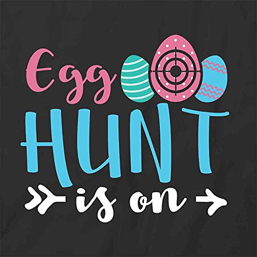 Egg Hunt is On Graphic T-Shirt | Printed Easter Tee for Men & Women | Black Cotton Shirt for Easter Party, Spring Festival & Family Gatherings