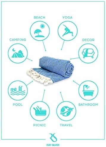 Premium Turkish Beach Towel - Extra Large 40x71 Inches, 100% Cotton, Quick Dry & Sand-Free - Oversized XL Blanket for Travel, Pool, Picnic - Cloud Sandproof Design - Perfect Beach Essentials for Women & Adults