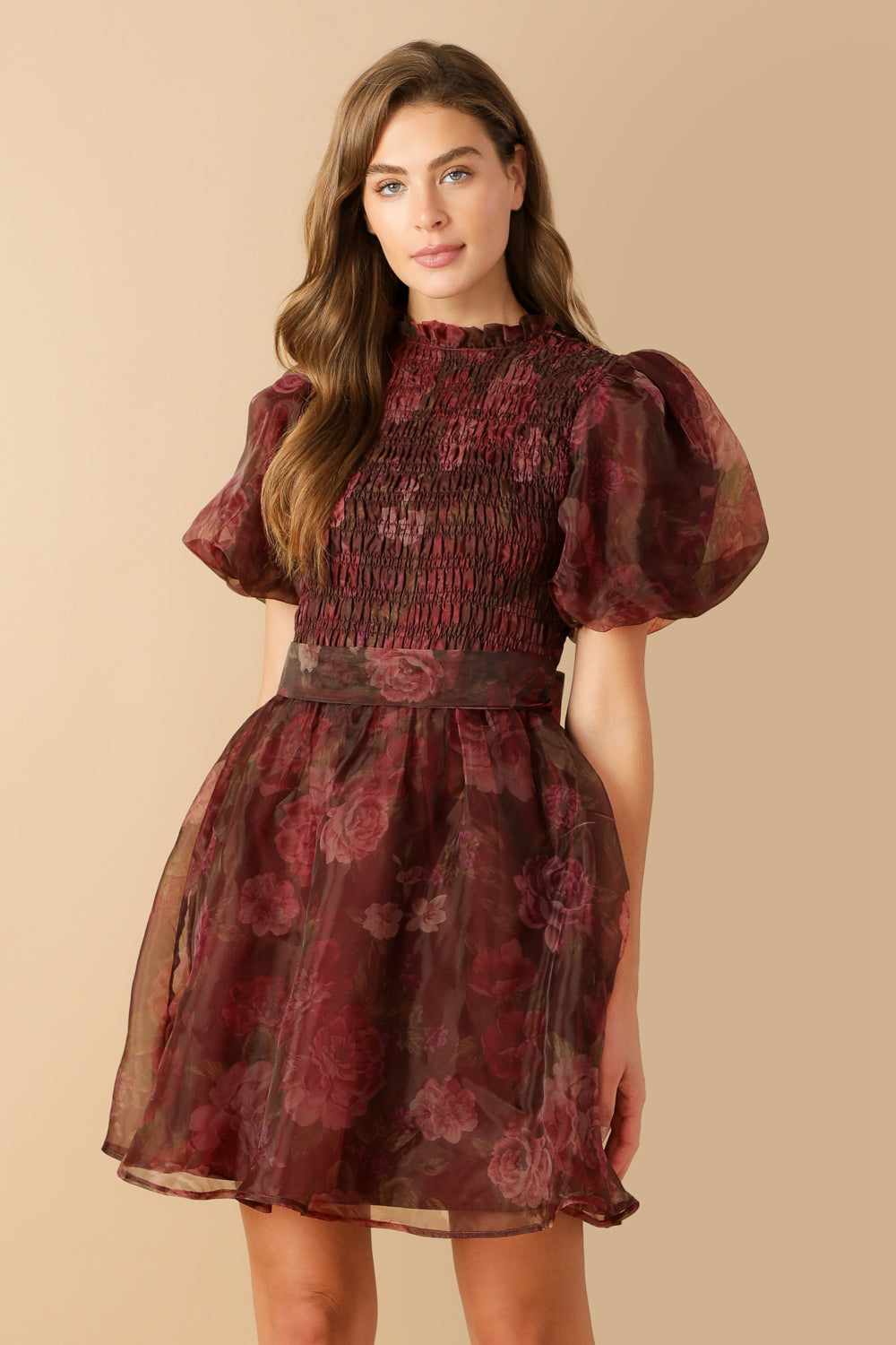 Elegant Flittering Dreams Woven Organza Mini Dress for Women - Perfect for Weddings, Parties & Special Occasions