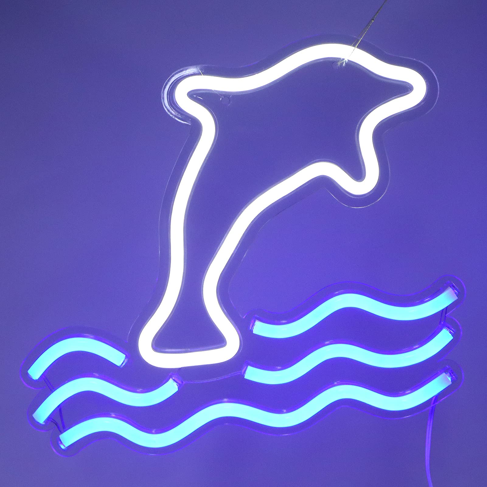 Dolphin-Shaped LED Neon Light Sign - Custom Wall Decor for Christmas Party, Wedding, Kids Room & Living Room - Perfect for Home, Bar, Cafe & Office Decor